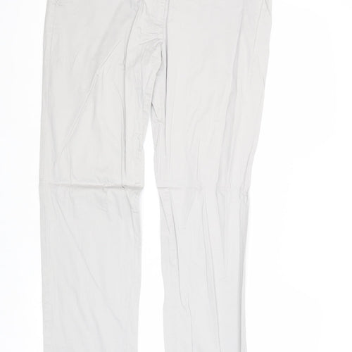 Ostin Mens Grey Cotton Chino Trousers Size XL Regular Zip