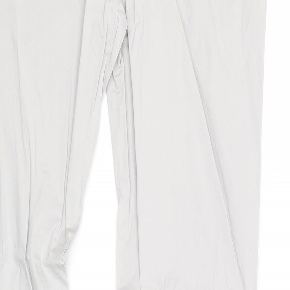 Ostin Mens Grey Cotton Chino Trousers Size XL Regular Zip