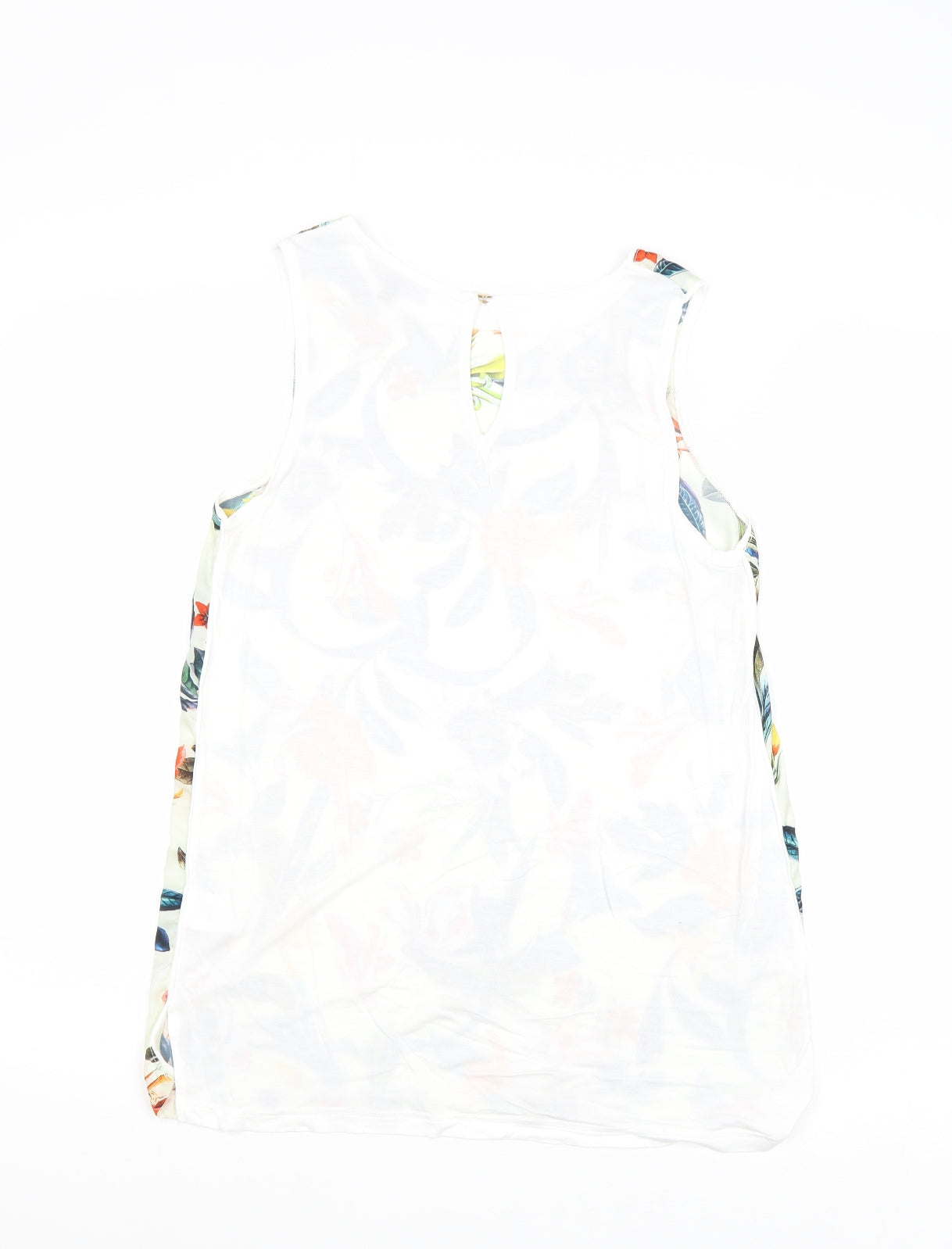 Warehouse Womens Multicoloured Geometric Polyester Basic Tank Size 10 Round Neck - Leaf Print