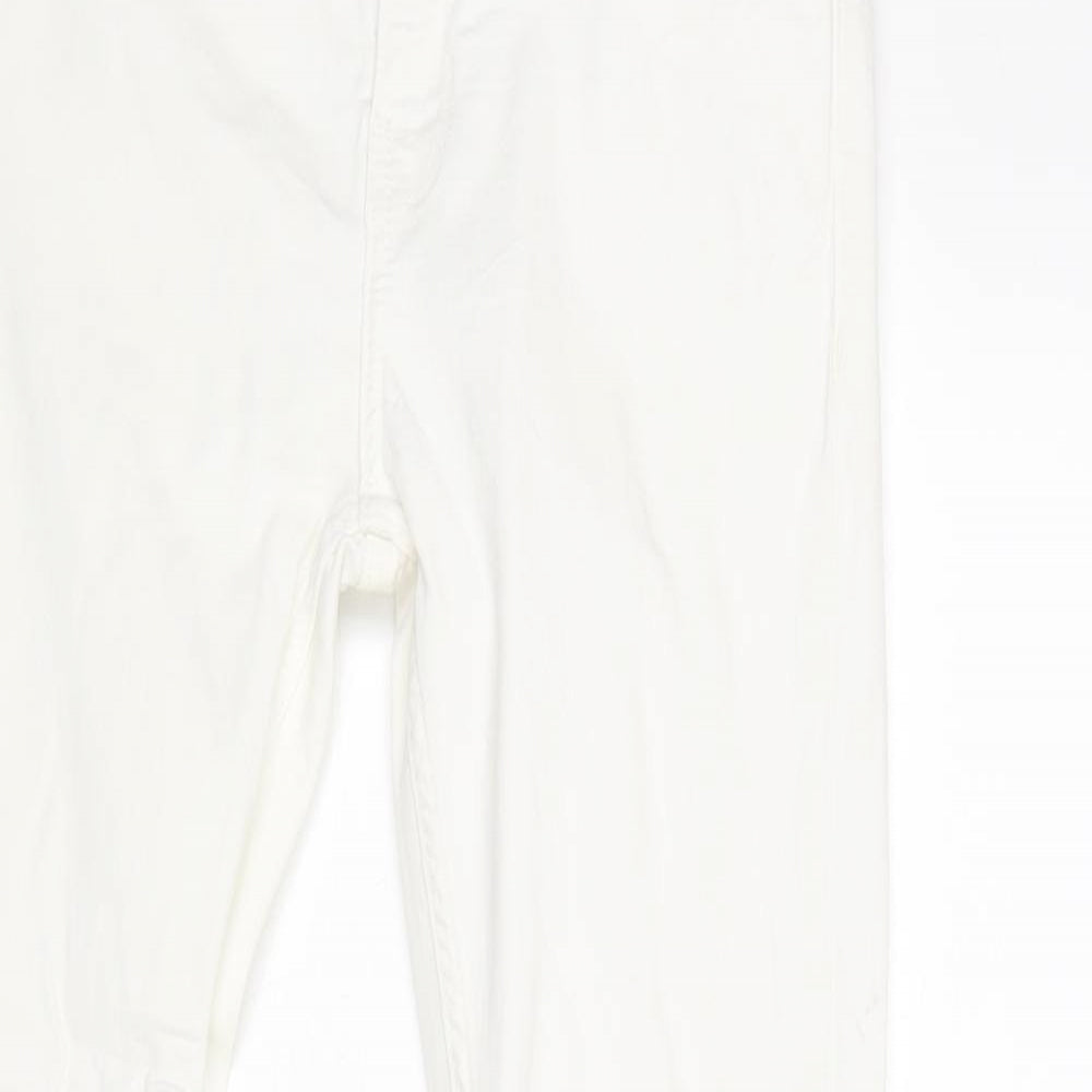 Zara Womens White Cotton Skinny Jeans Size 6 Regular Zip