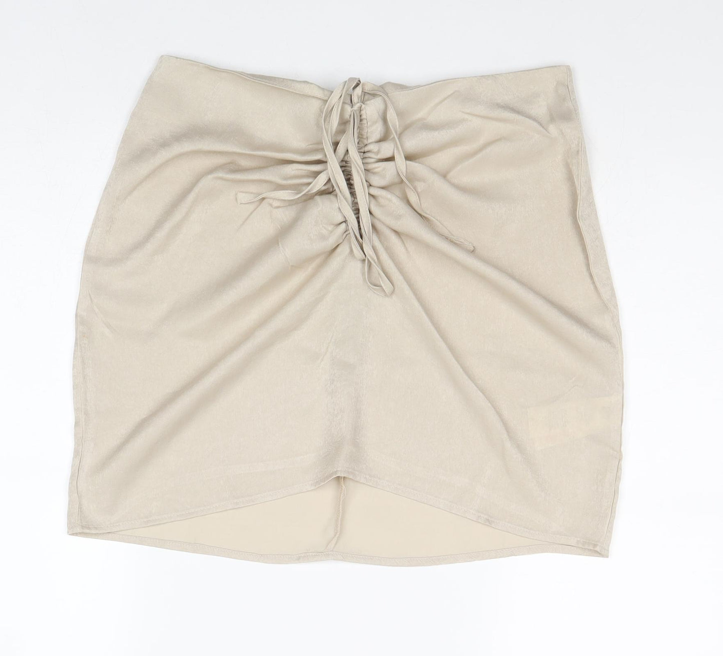 Boohoo Womens Beige Polyester Bandage Skirt Size 12 Zip