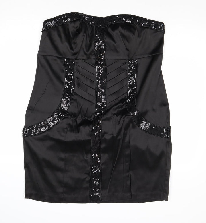 FOREVER 21 Womens Black Polyester A-Line Size XL Off the Shoulder Zip