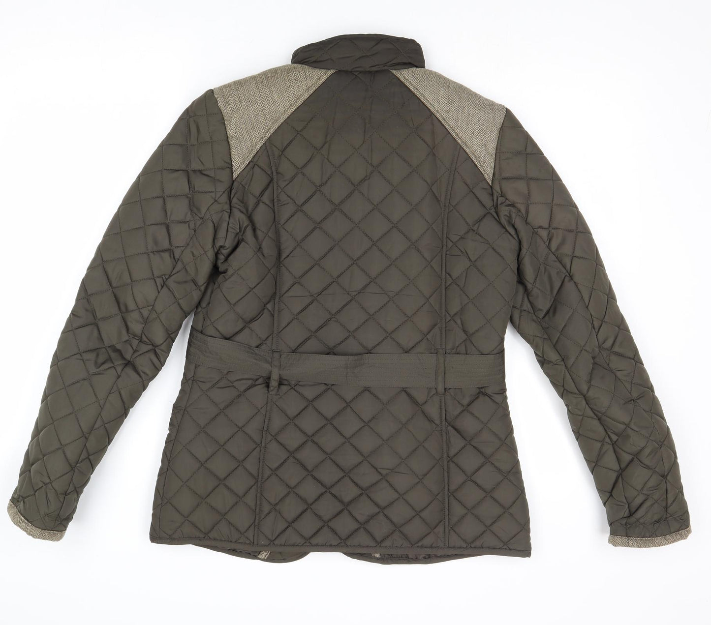 Red Herring Womens Green Quilted Jacket Size 10 Zip