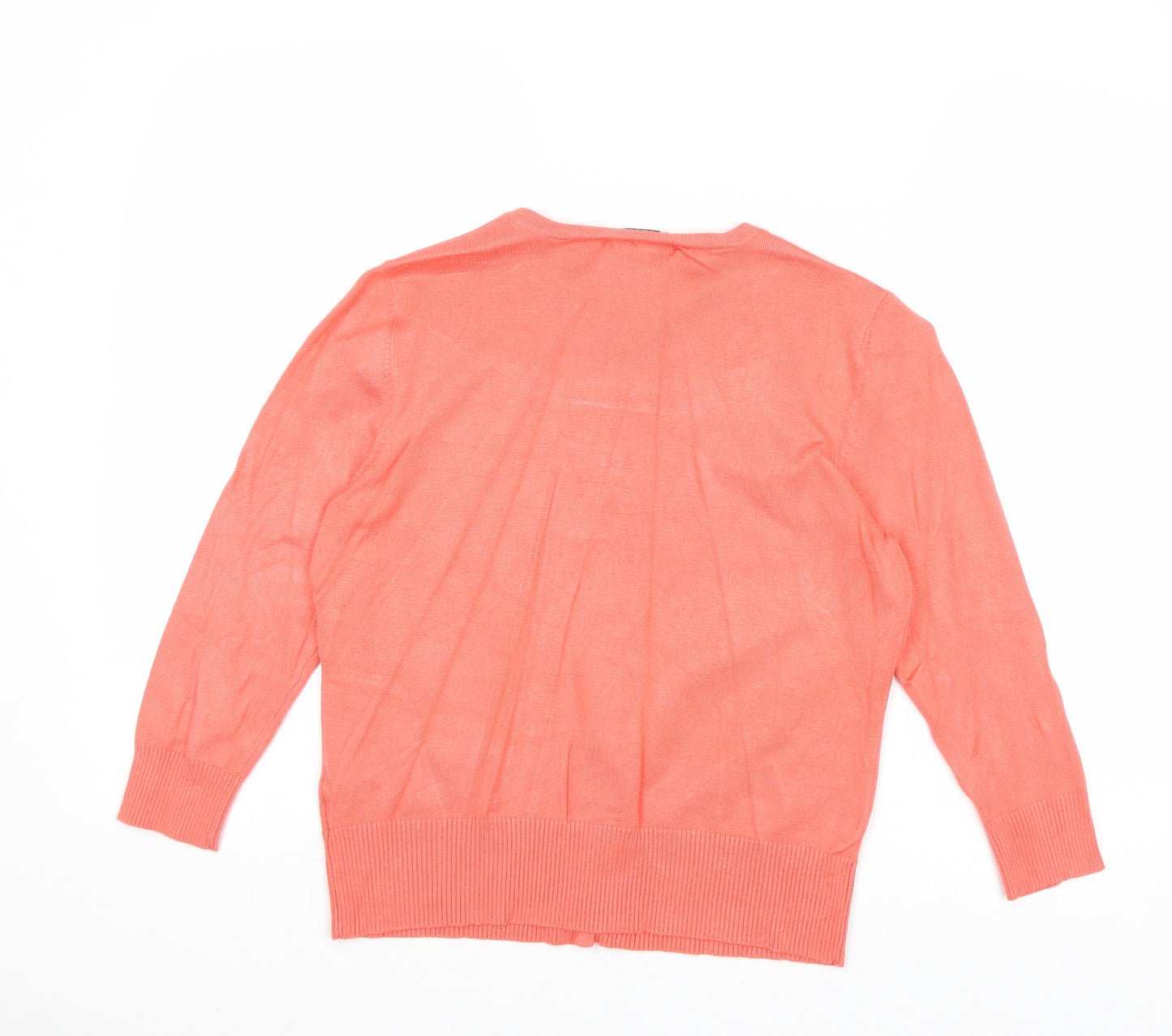 Debenhams Womens Pink Round Neck Viscose Cardigan Jumper Size 12