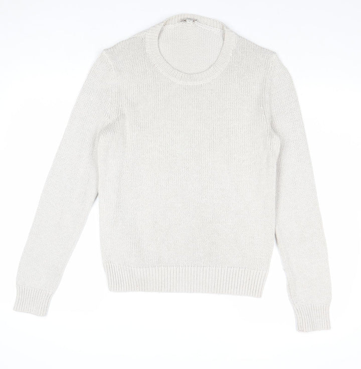 Gap Womens Beige Round Neck Polyamide Pullover Jumper Size M