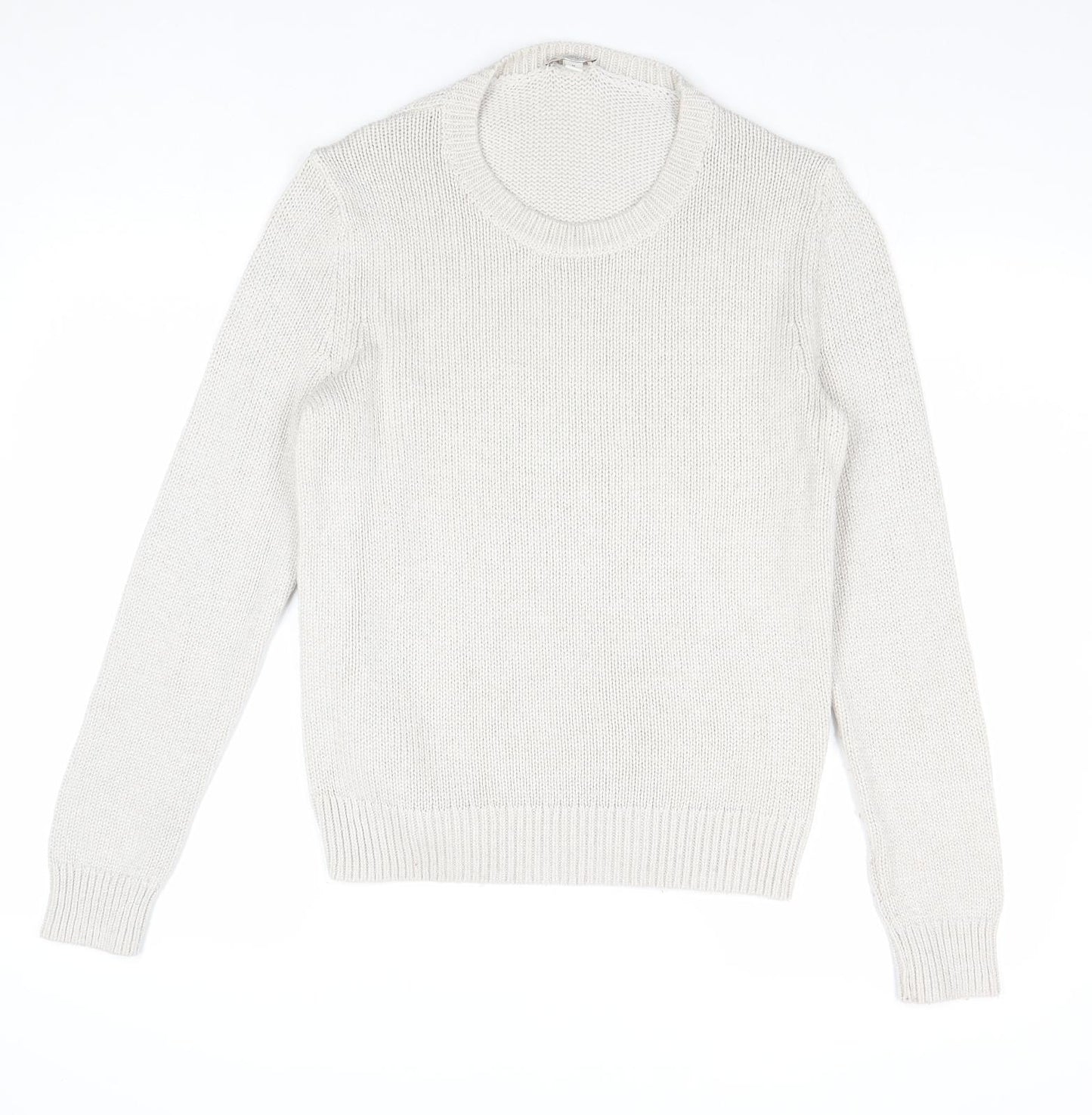 Gap Womens Beige Round Neck Polyamide Pullover Jumper Size M