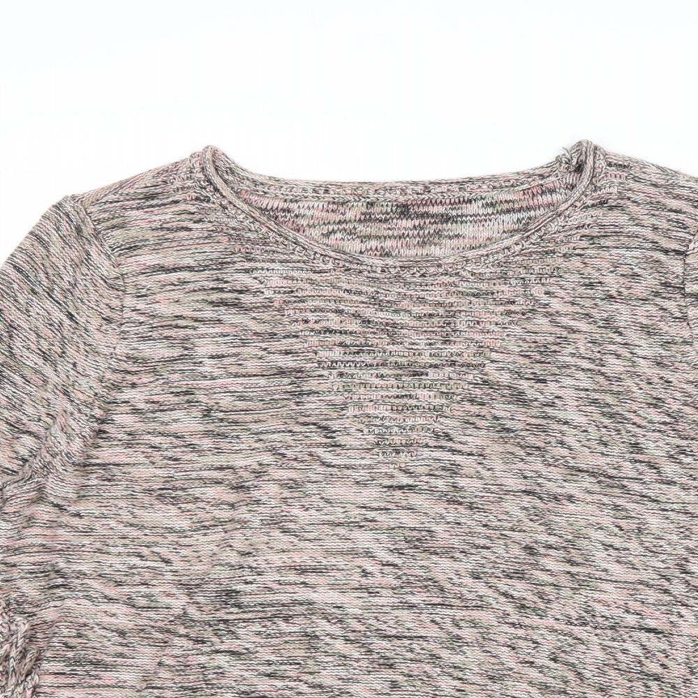 Marks and Spencer Womens Multicoloured Round Neck Cotton Pullover Jumper Size 14