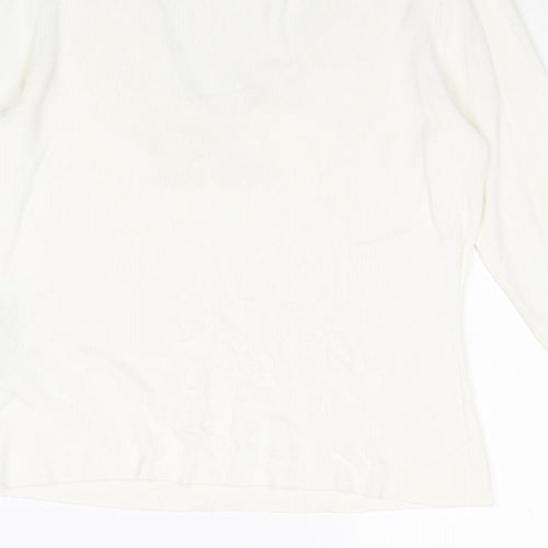 Principles Womens White Viscose Basic T-Shirt Size 14 V-Neck
