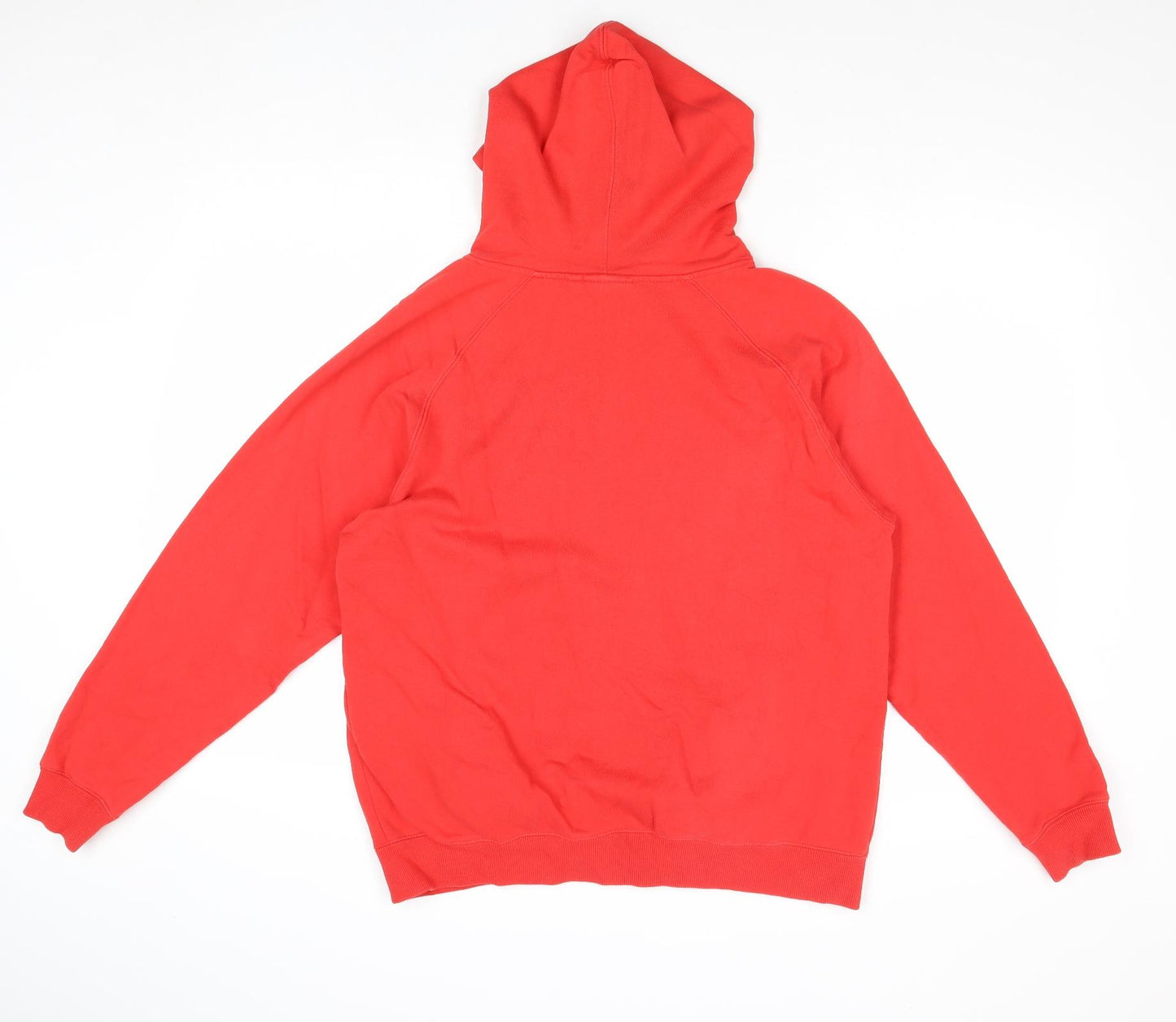Deeply Womens Red Cotton Full Zip Hoodie Size 14 Zip