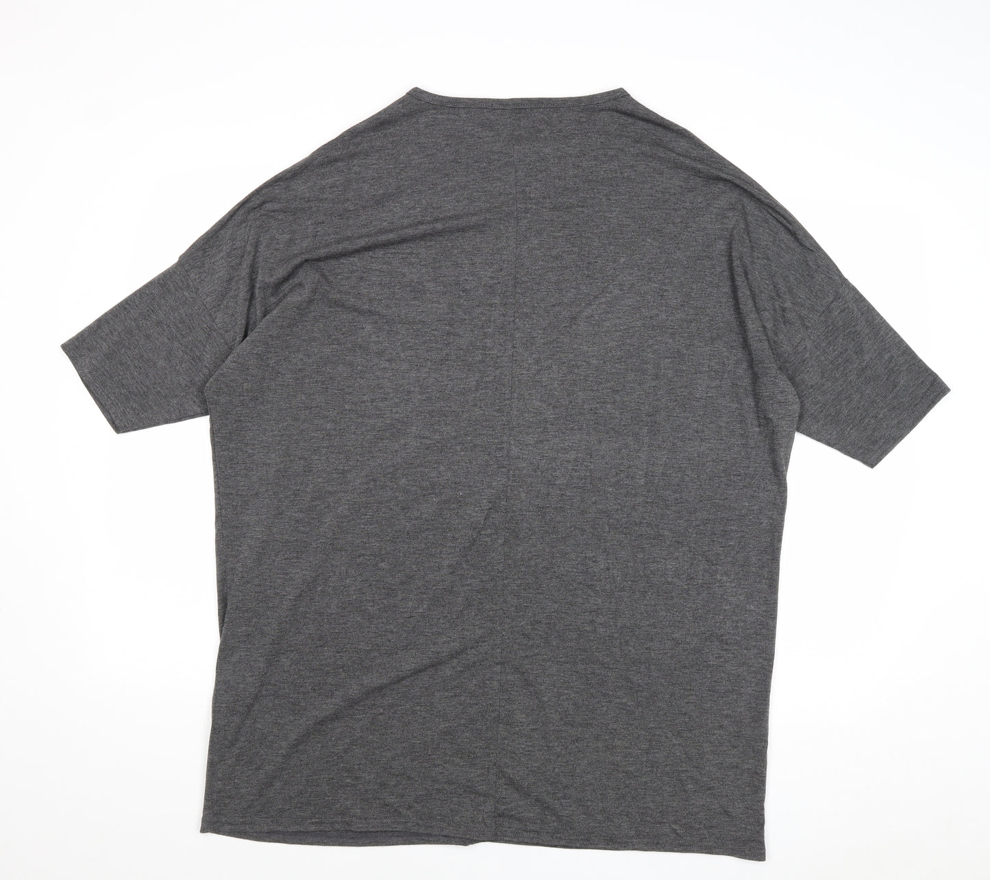 PRETTYLITTLETHING Womens Grey Viscose T-Shirt Dress Size 8 Round Neck Pullover
