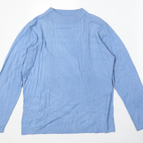 Reflect Womens Blue Round Neck Acrylic Pullover Jumper Size L - Size L-XL