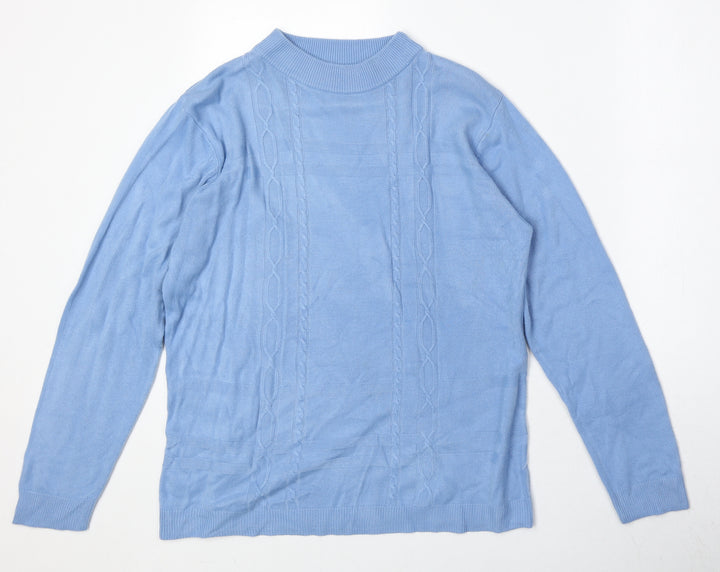 Reflect Womens Blue Round Neck Acrylic Pullover Jumper Size L - Size L-XL