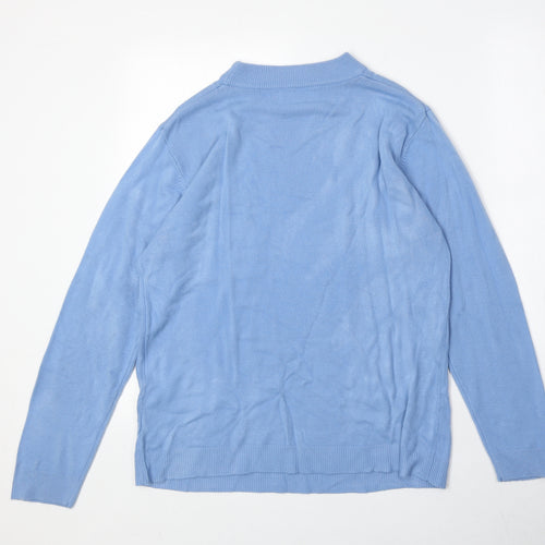 Reflect Womens Blue Round Neck Acrylic Pullover Jumper Size L - Size L-XL