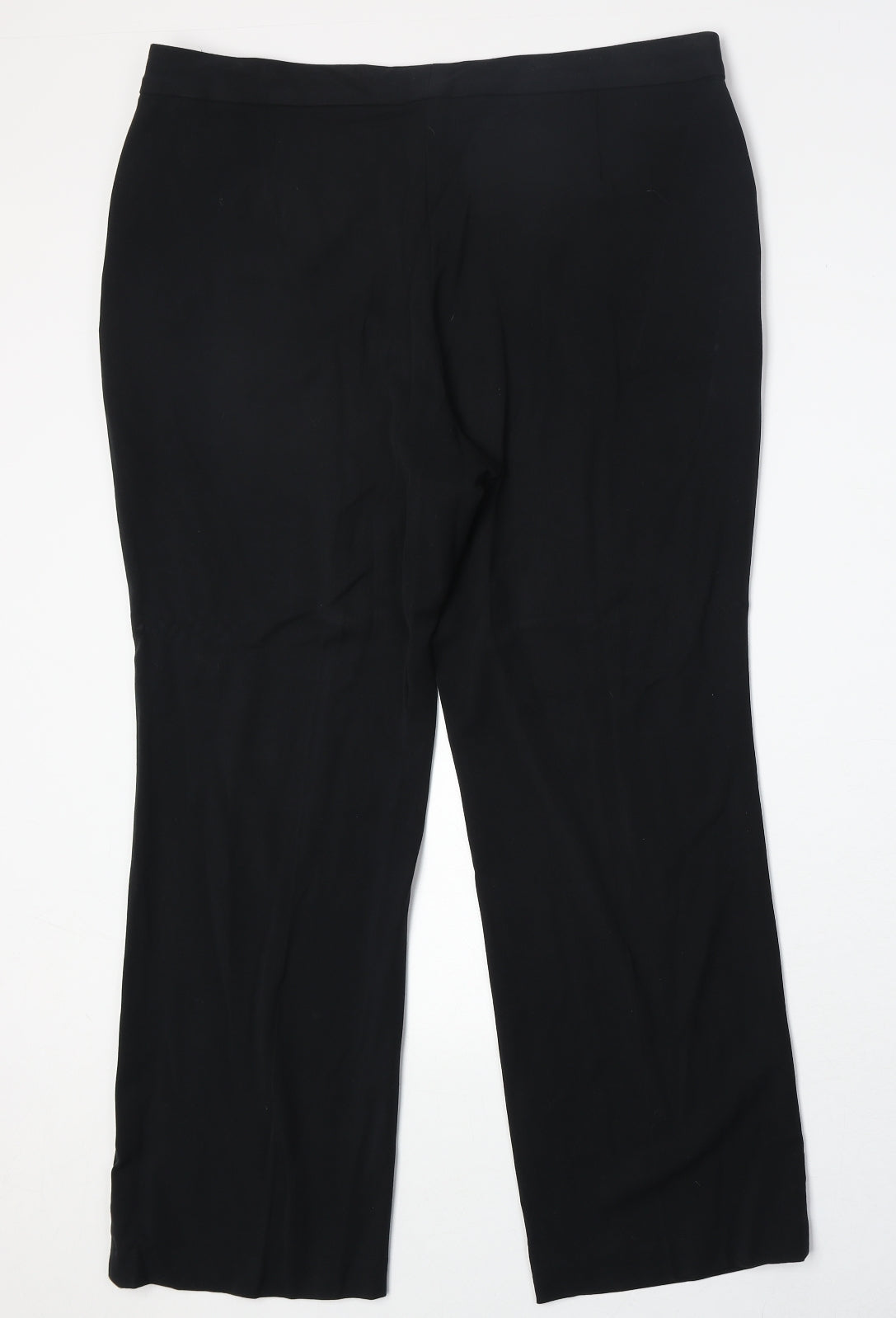 Marks and Spencer Womens Black Polyester Trousers Size 16 Regular Zip