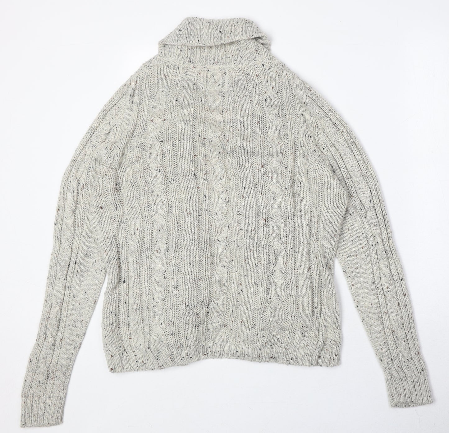 Maine Womens Beige V-Neck Acrylic Cardigan Jumper Size 16