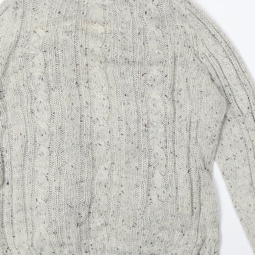 Maine Womens Beige V-Neck Acrylic Cardigan Jumper Size 16