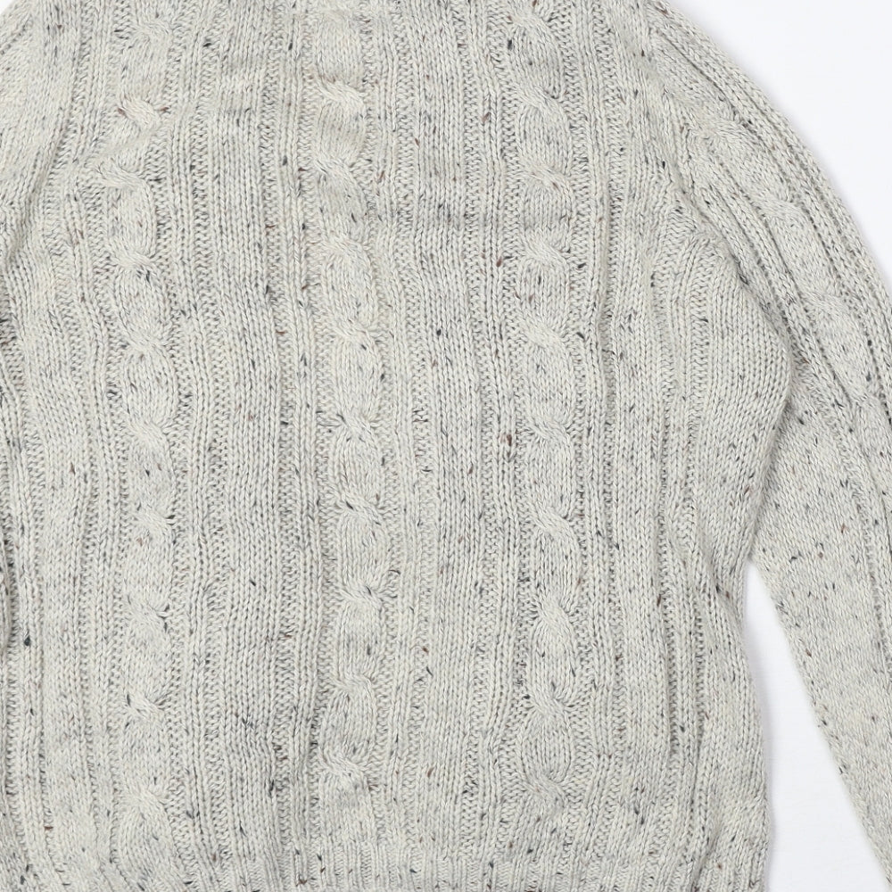 Maine Womens Beige V-Neck Acrylic Cardigan Jumper Size 16