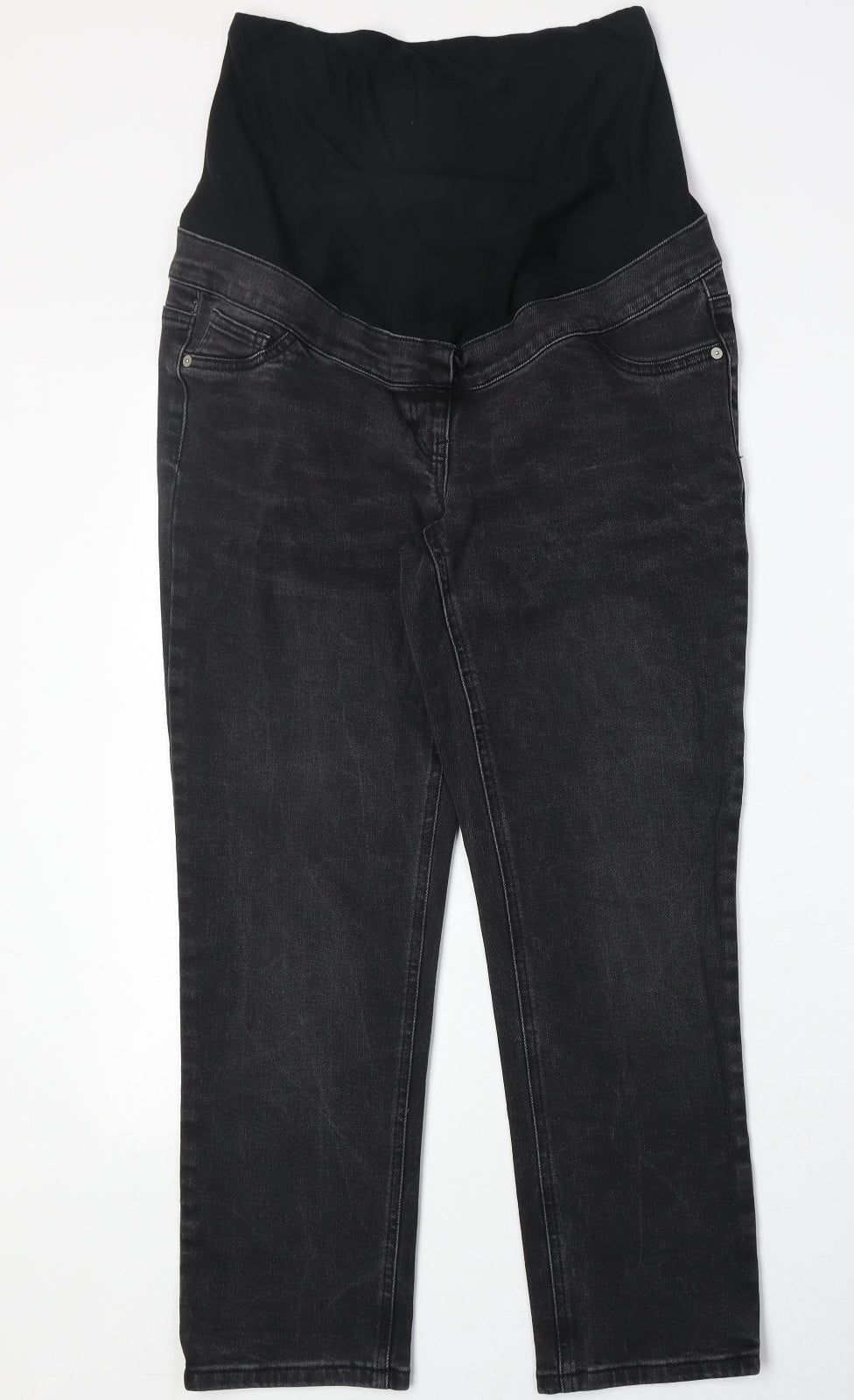 NEXT Womens Black Cotton Straight Jeans Size 12 Regular