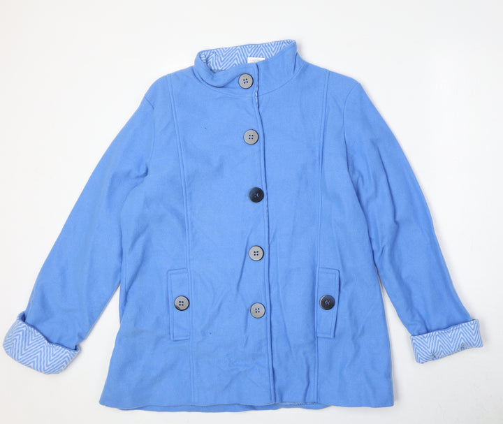 Anne De Womens Blue Jacket Size S Button