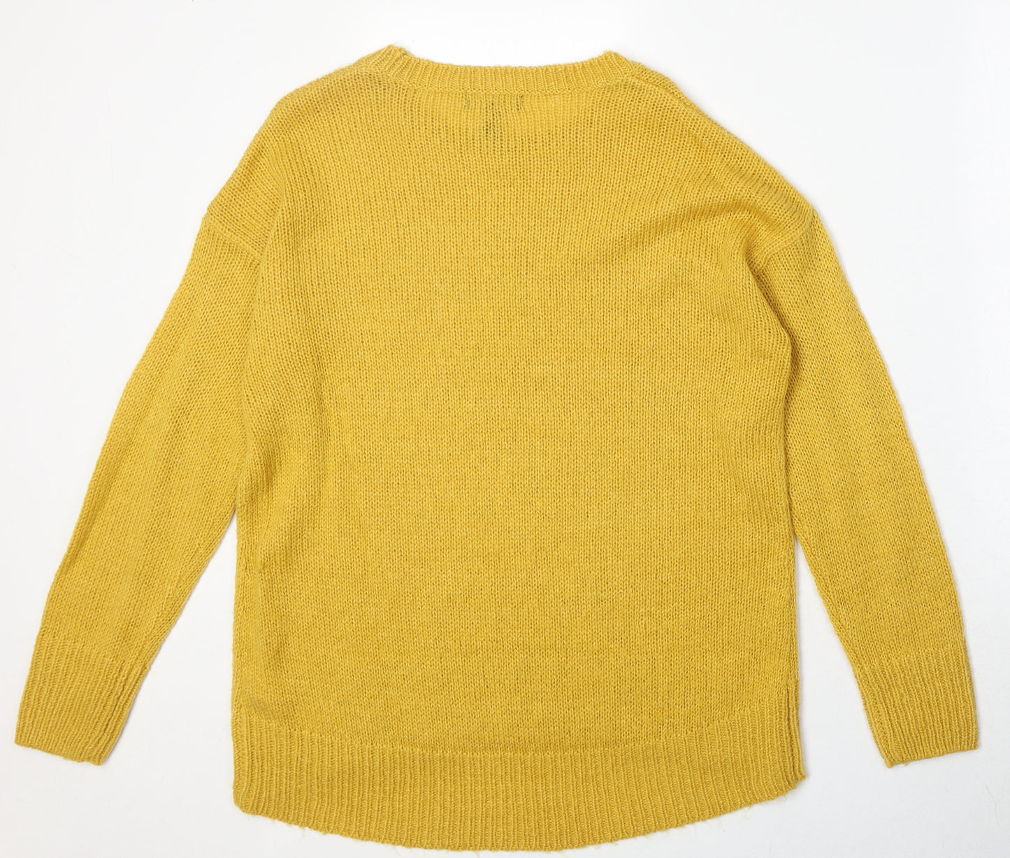 New Look Womens Yellow Round Neck Acrylic Pullover Jumper Size M