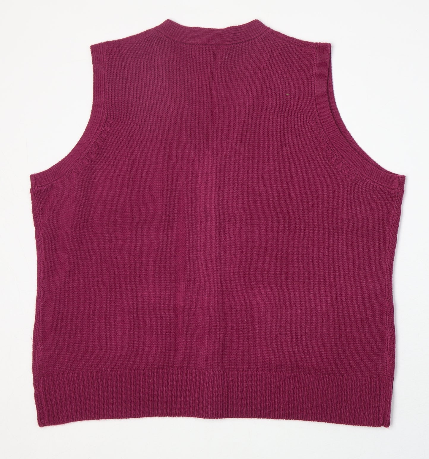 EWM Womens Pink V-Neck Acrylic Cardigan Jumper Size XL