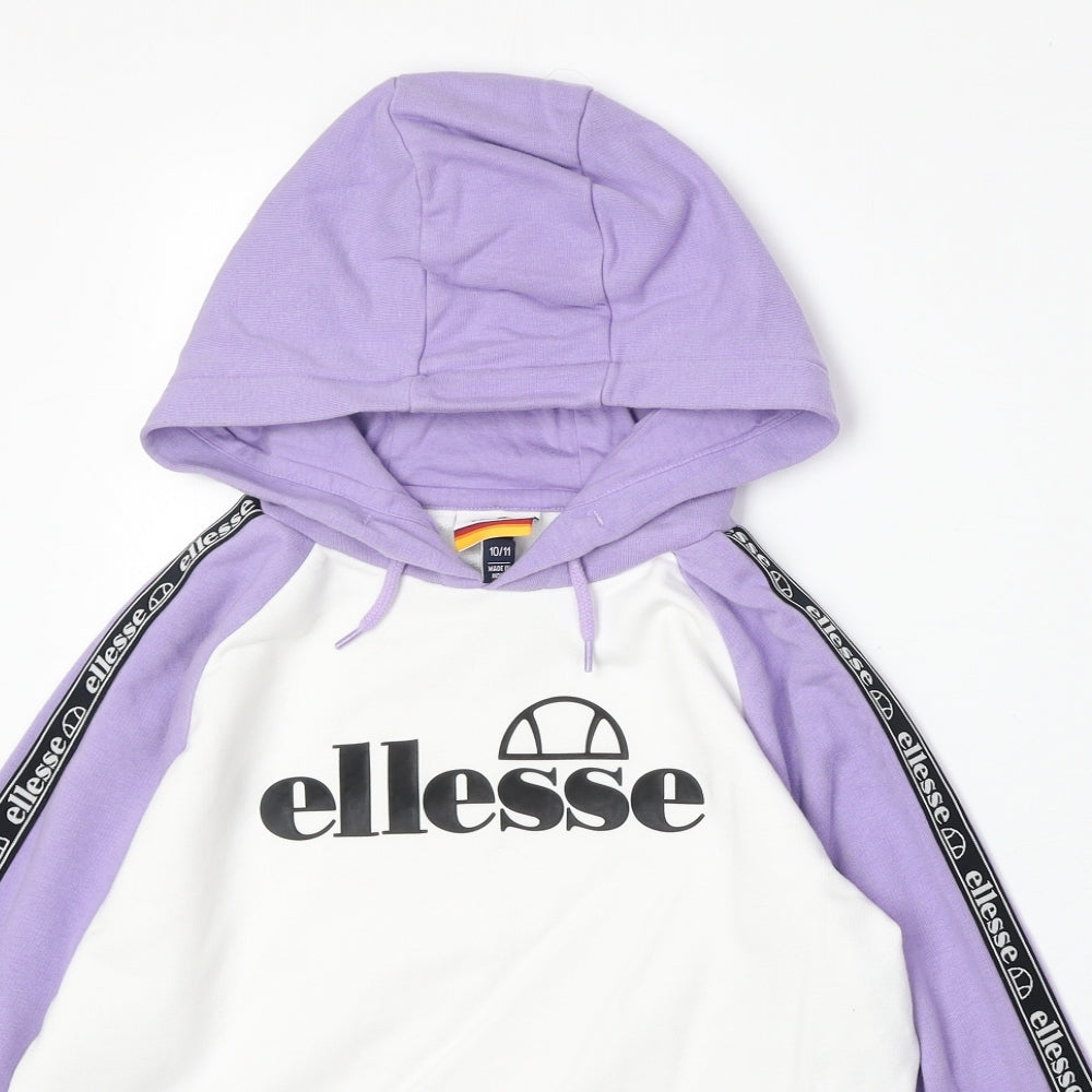 ellesse Girls White Cotton Pullover Hoodie Size 10-11 Years Pullover