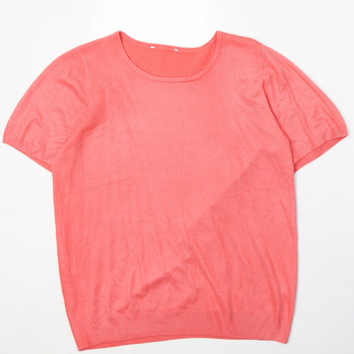 BHS Womens Pink Round Neck Acrylic Pullover Jumper Size 16
