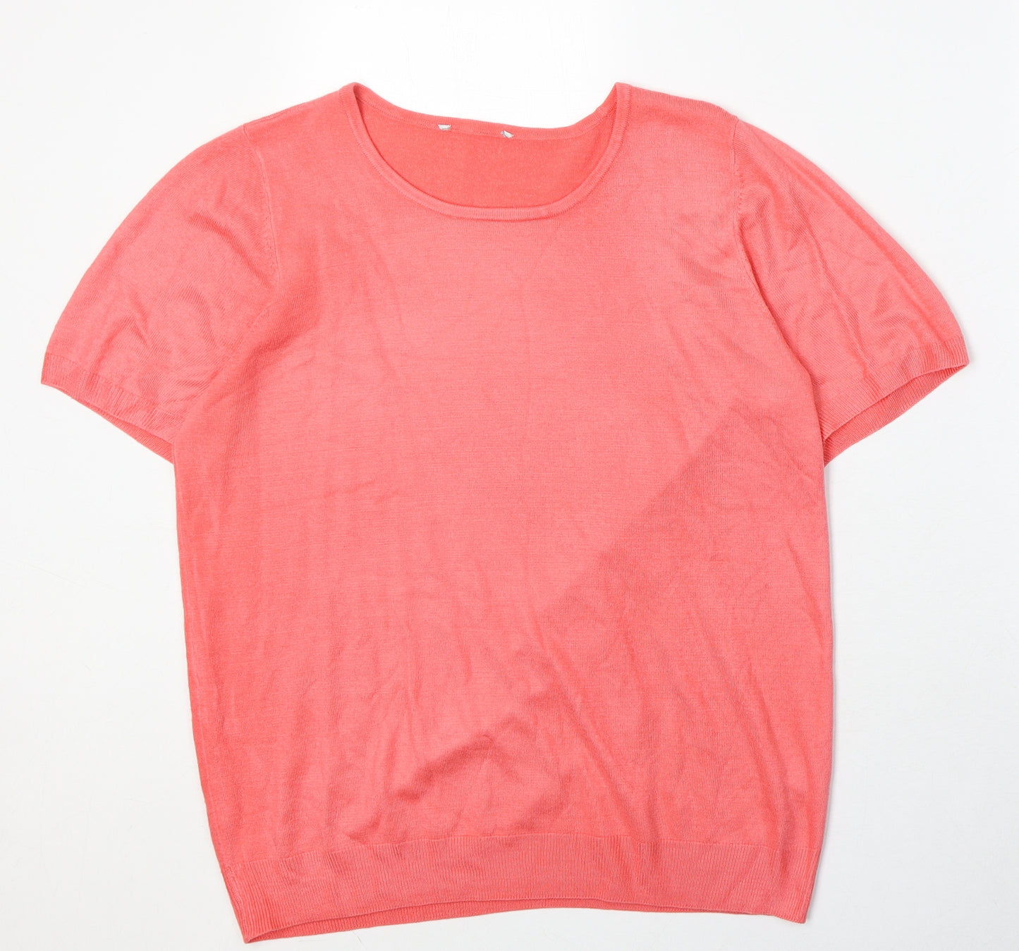BHS Womens Pink Round Neck Acrylic Pullover Jumper Size 16