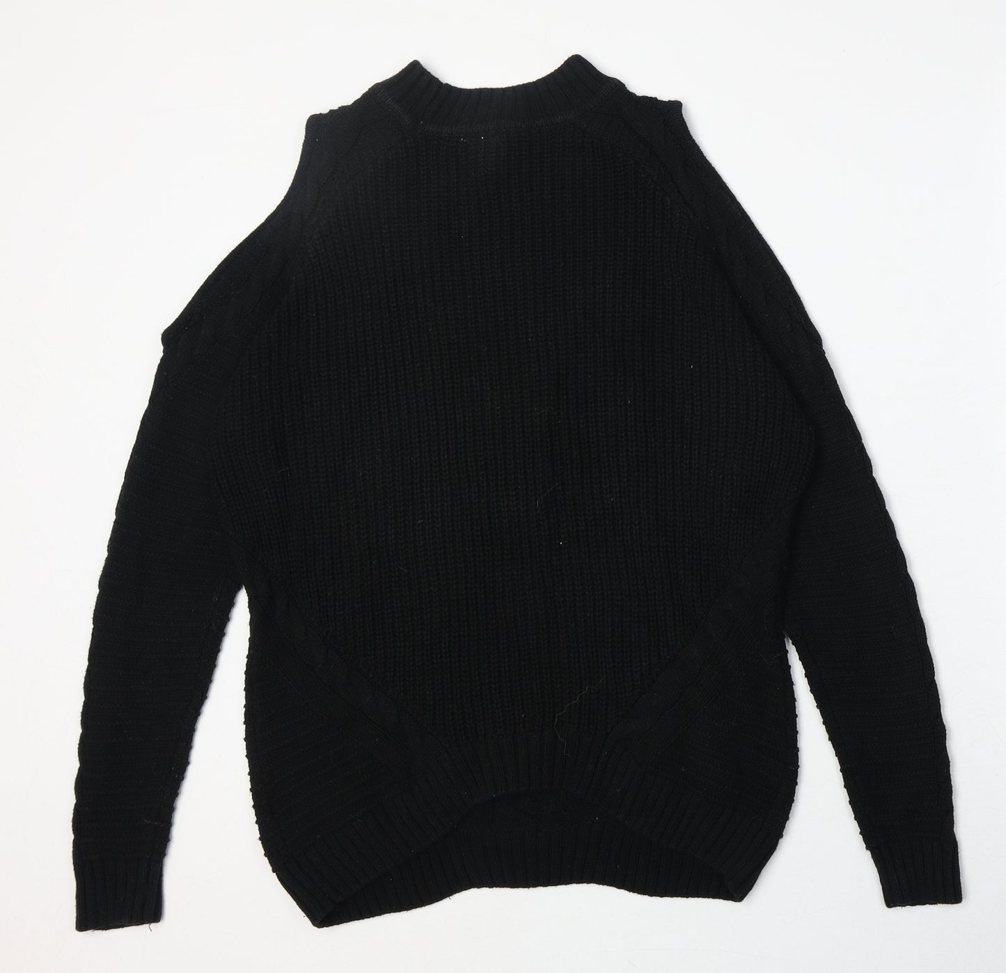H&M Womens Black Round Neck Cotton Pullover Jumper Size M