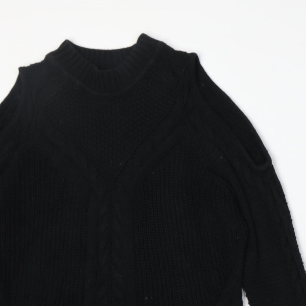 H&M Womens Black Round Neck Cotton Pullover Jumper Size M