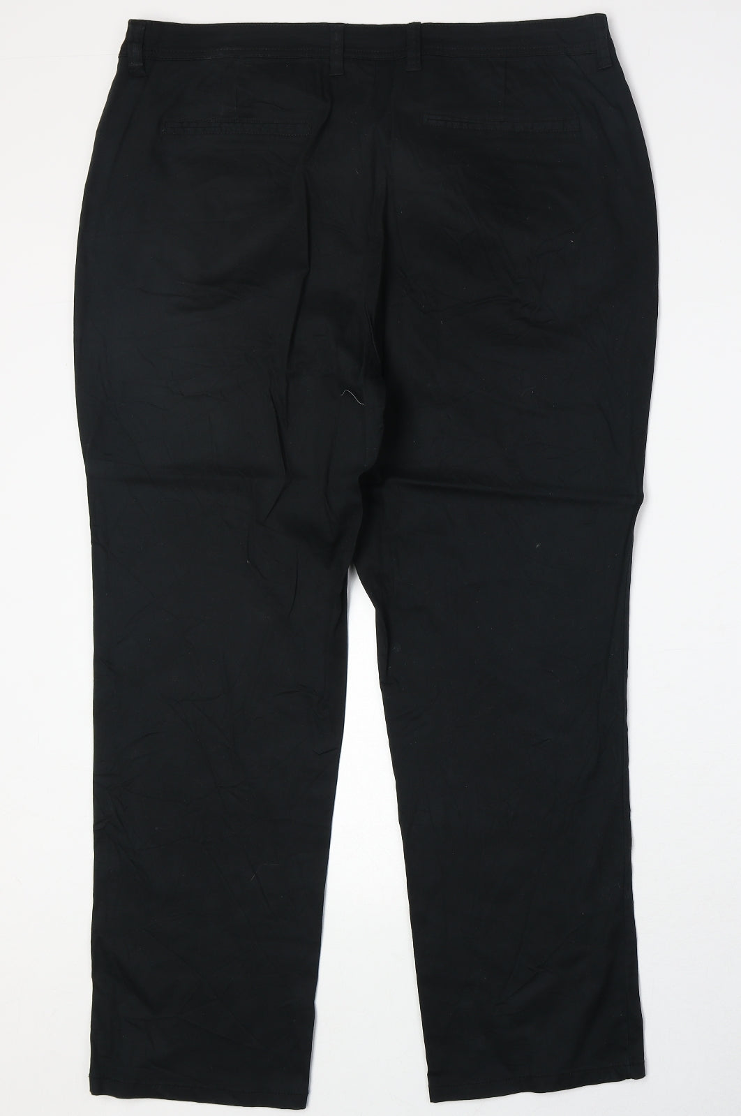 Laura T Womens Black Cotton Trousers Size 20 Regular Zip