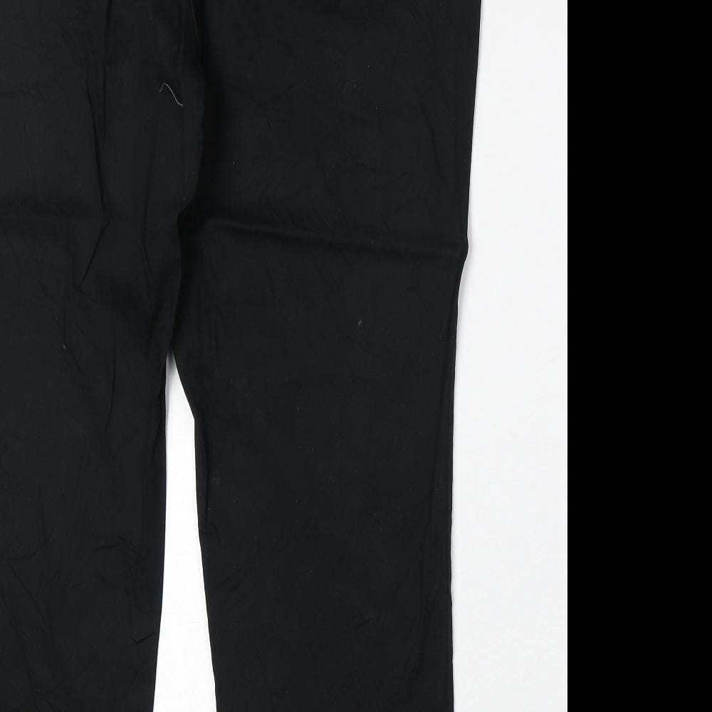 Laura T Womens Black Cotton Trousers Size 20 Regular Zip