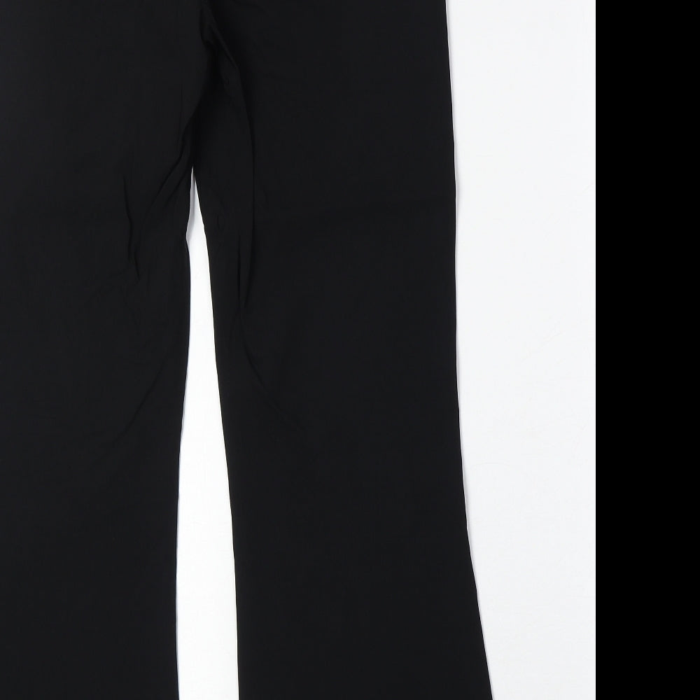 New Look Womens Black Viscose Trousers Size 12 Regular Zip