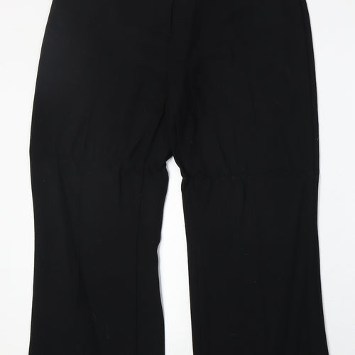 Marks and Spencer Womens Black Polyester Trousers Size 14 Regular Zip