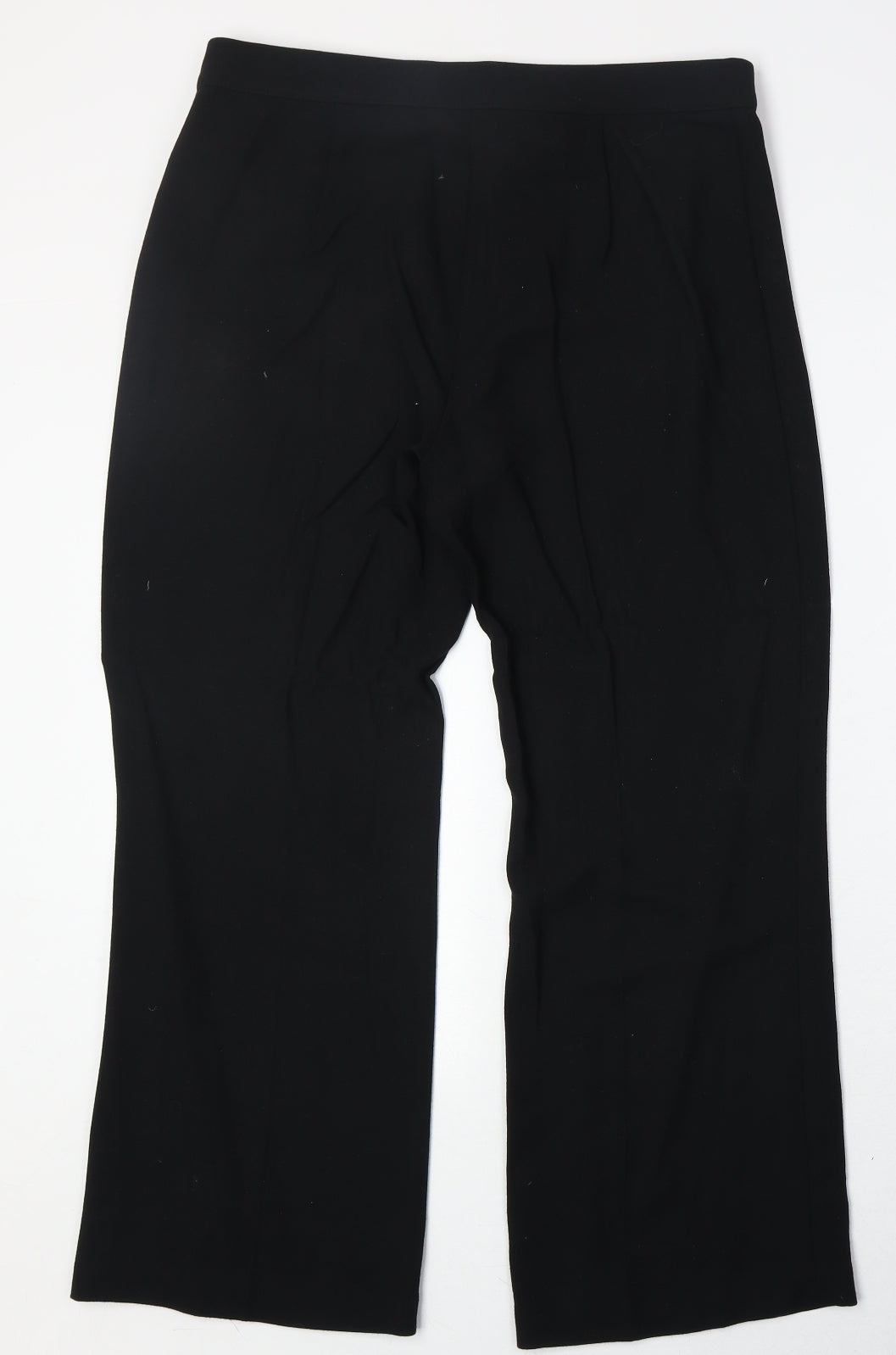 Marks and Spencer Womens Black Polyester Trousers Size 14 Regular Zip