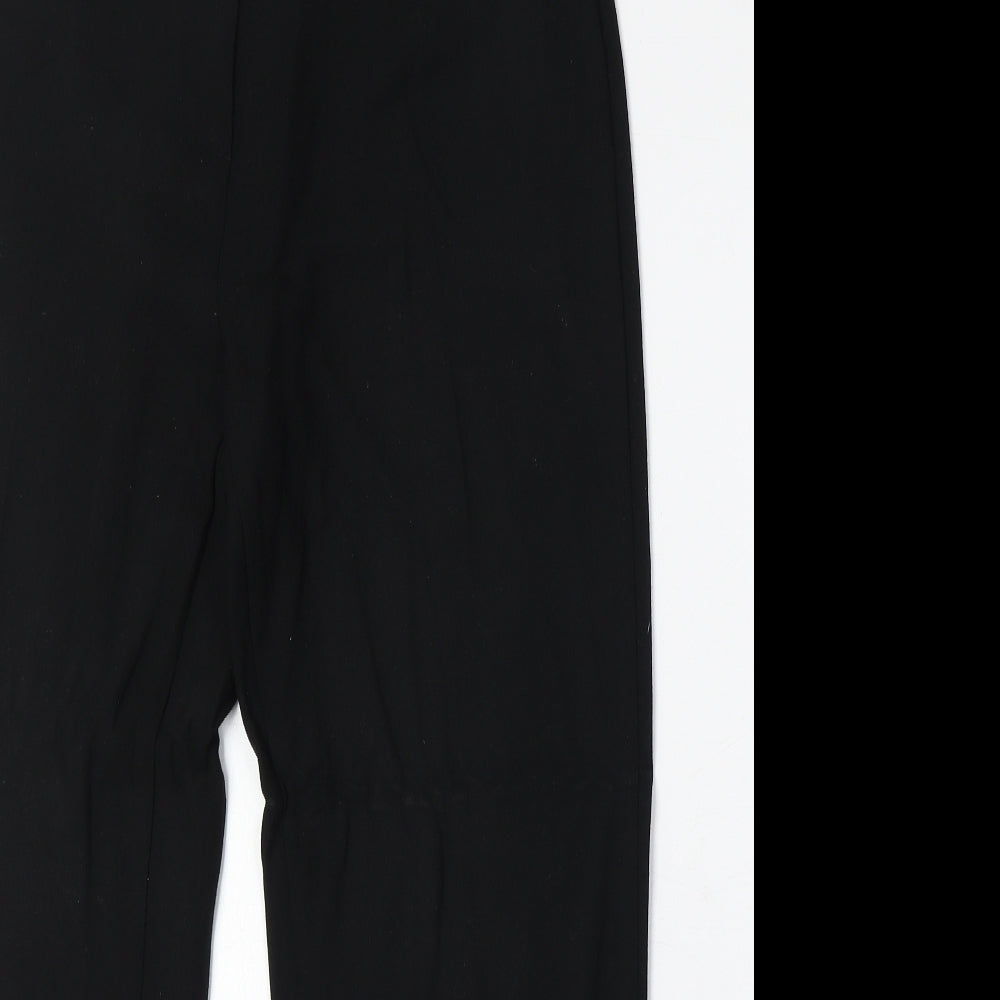 Marks and Spencer Womens Black Polyester Trousers Size 14 Regular Zip