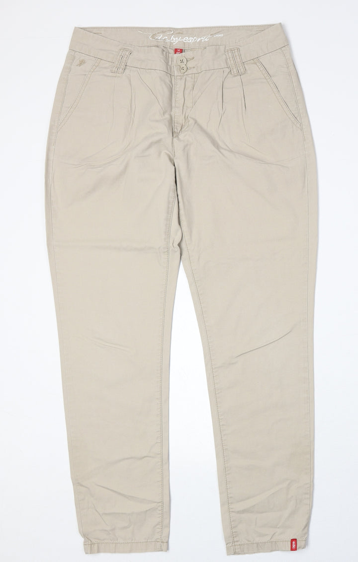 Esprit Womens Beige Cotton Trousers Size 8 Regular Zip
