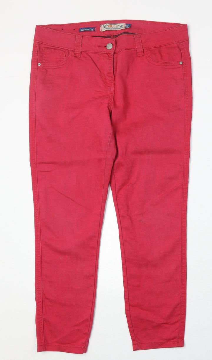 Yes Yes Womens Pink Cotton Skinny Jeans Size 12 Regular Zip