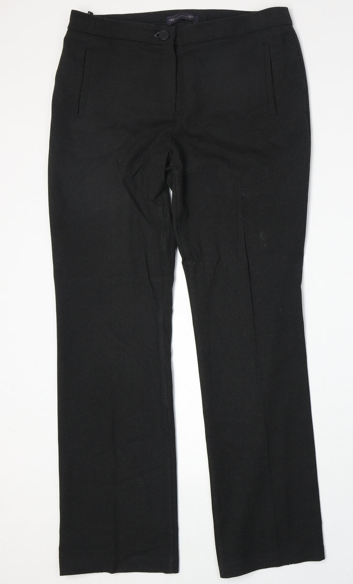 Marks and Spencer Womens Grey Polyester Trousers Size 12 Regular Zip