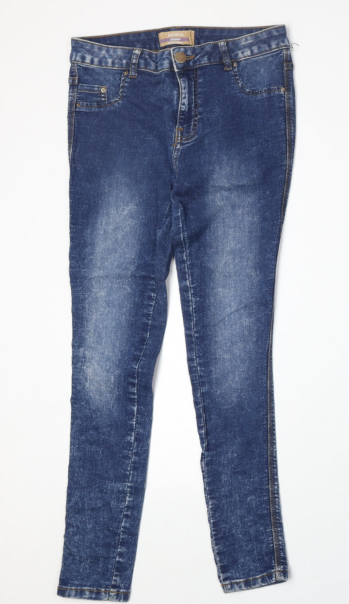 Jania Womens Blue Cotton Skinny Jeans Size 27 in Regular Zip