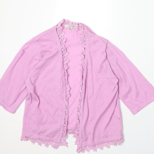 Peacocks Womens Purple V-Neck Cotton Cardigan Jumper Size 12