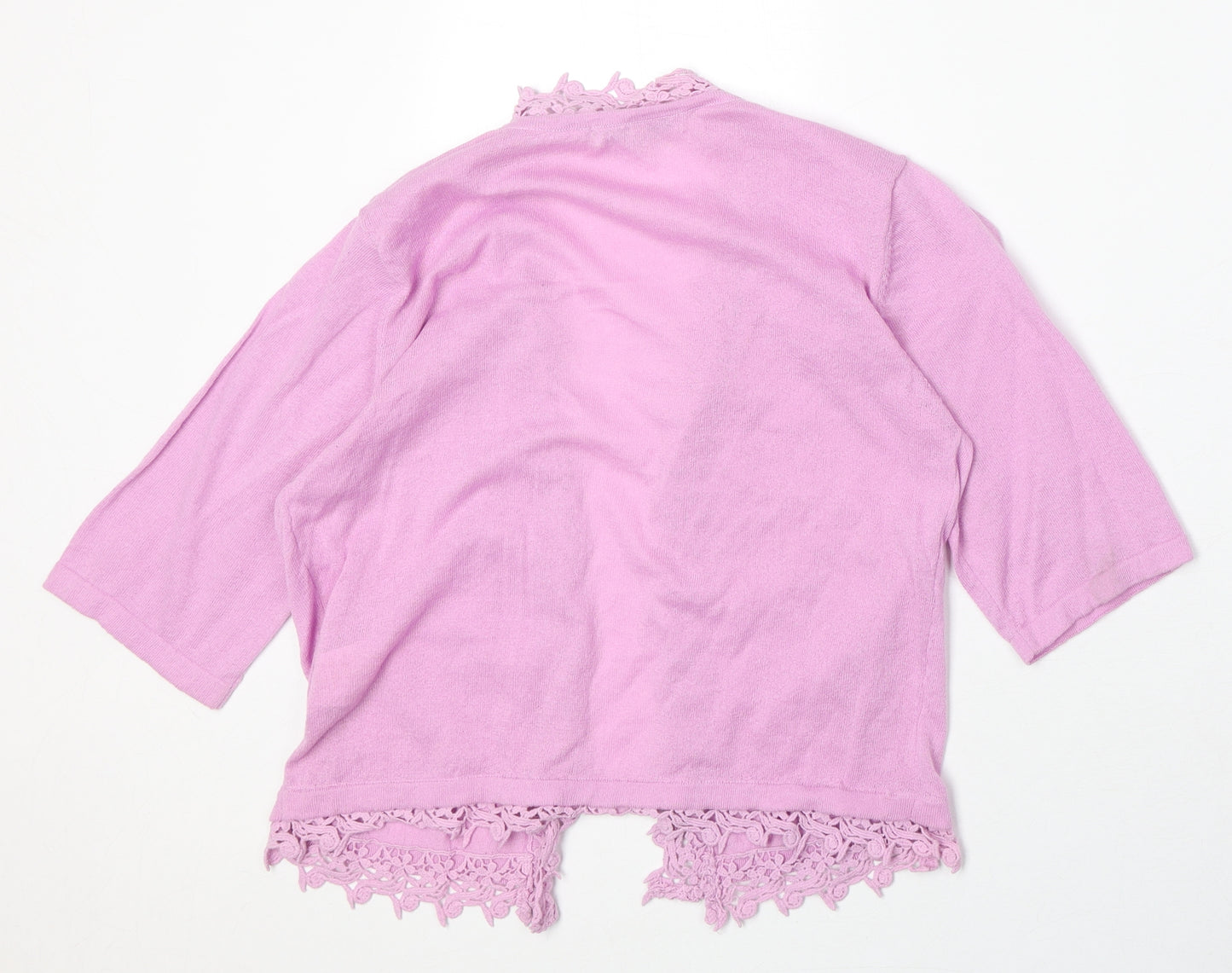 Peacocks Womens Purple V-Neck Cotton Cardigan Jumper Size 12