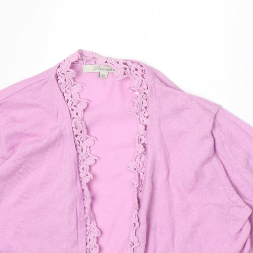 Peacocks Womens Purple V-Neck Cotton Cardigan Jumper Size 12