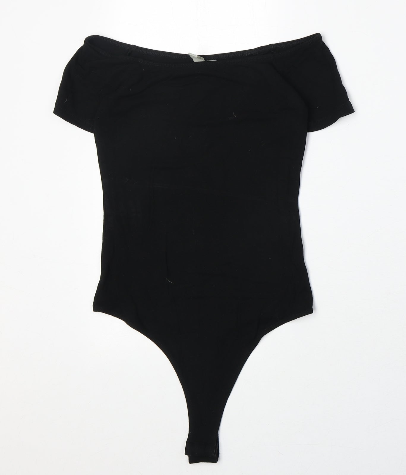 ASOS Womens Black Viscose Bodysuit One-Piece Size 6 Snap