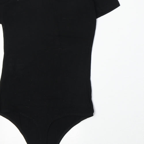 ASOS Womens Black Viscose Bodysuit One-Piece Size 6 Snap