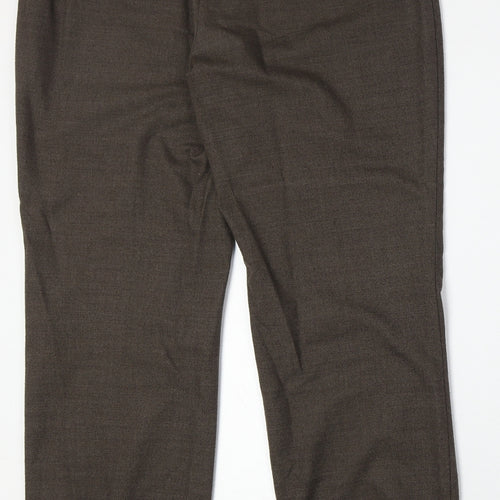 Steilmann Womens Brown Polyester Trousers Size 16 Regular Zip