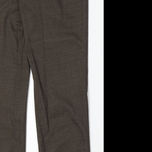 Steilmann Womens Brown Polyester Trousers Size 16 Regular Zip