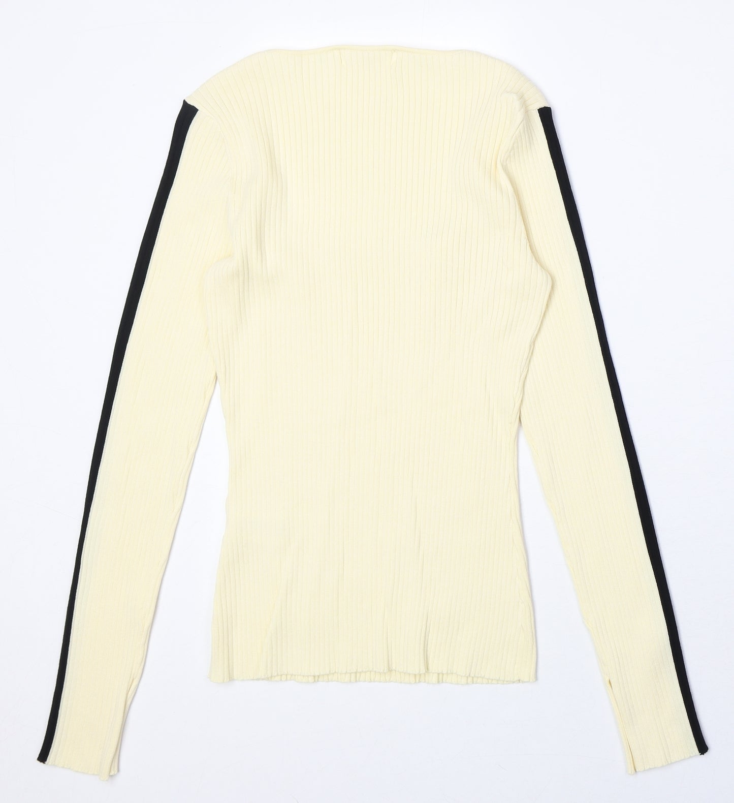 4th Reckless Womens Yellow Scoop Neck Viscose Pullover Jumper Size 10