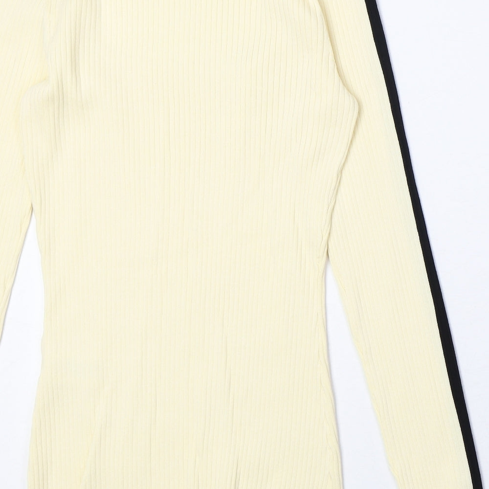 4th Reckless Womens Yellow Scoop Neck Viscose Pullover Jumper Size 10