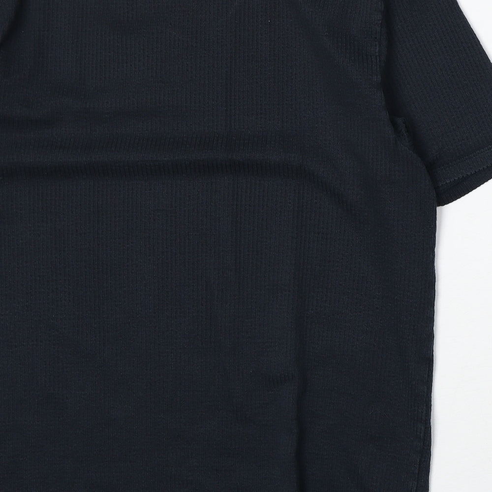 River Island Mens Blue Cotton T-Shirt Size L Round Neck